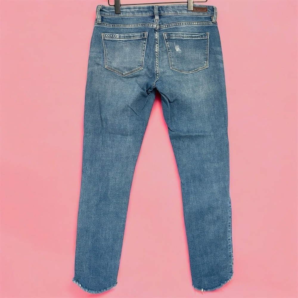 Blank NYC Light Blue Distressed Ankle Cropped Skinny Jeans MidRise Raw Hem Sz 27 - Picture 2 of 14